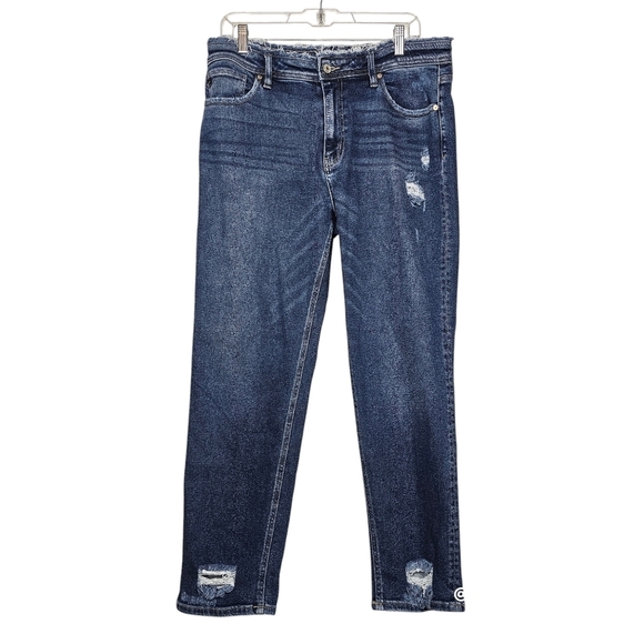 KanCan Women's Straight Leg Jeans - Dark Blue - Picture 1 of 4